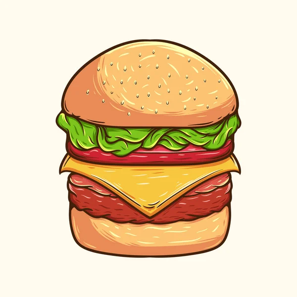 Burger Fast Food Wektor Ilustracji — Wektor stockowy