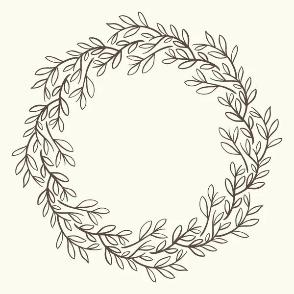 Kreis Blumen Jahrgang Zeichnung Rahmen Vektor Illustration — Stockvektor