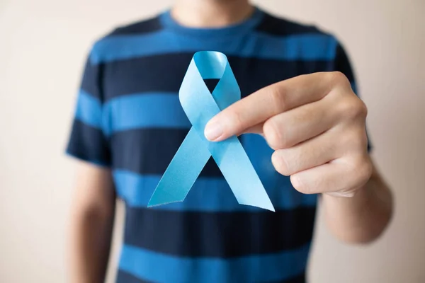 Men Health Prostate Cancer Awareness Campaign November Month Close Young — Stock Photo, Image