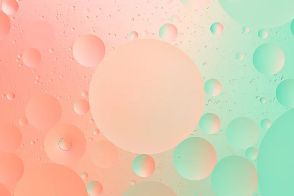 Abstrakte Bunte Makrohintergrund Von Ölblasen Auf Wasser Grün Und Rosa — Stockfoto