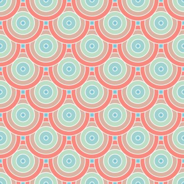 Soyut renkli yuvarlak şekilli, dikişsiz, klasik duvar kağıdı