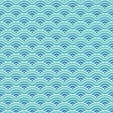 Mavi okyanus dalgası, pürüzsüz desenli, klasik fayans arkaplan