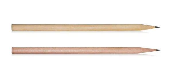 Coppia matita in legno isolata su sfondo bianco, percorso di ritaglio — Foto Stock