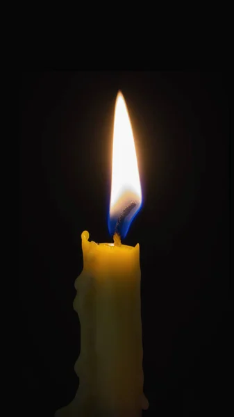 Candle light on black background — Stock Photo, Image