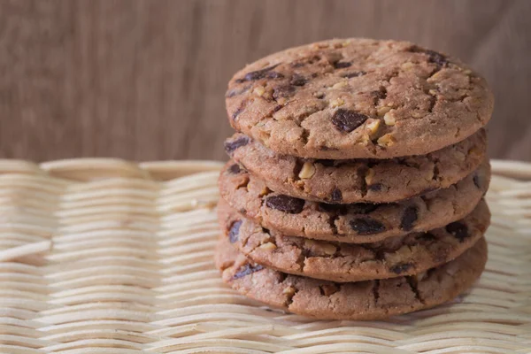 Chocolate Chip Cookies Wood Royalty Free Stock Images