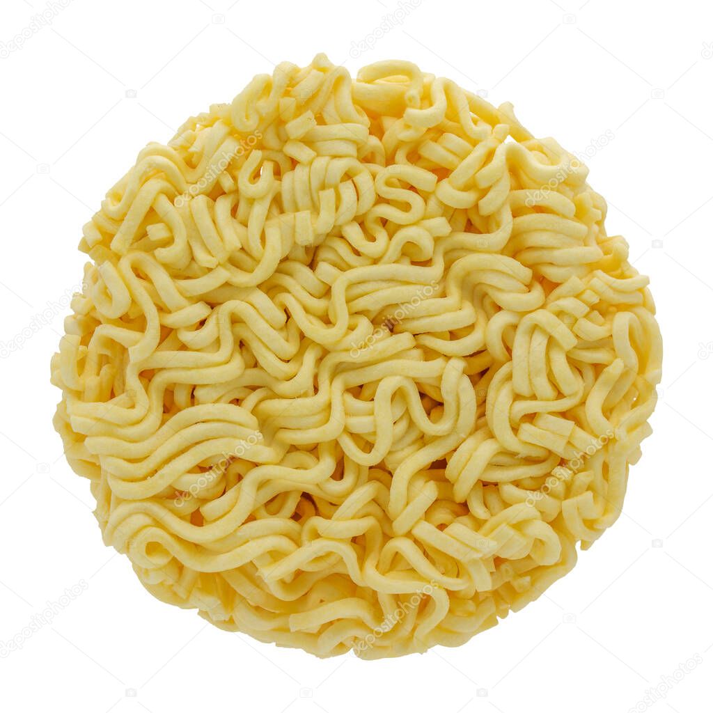 Instant noodles isolated on white background with clipping path included.