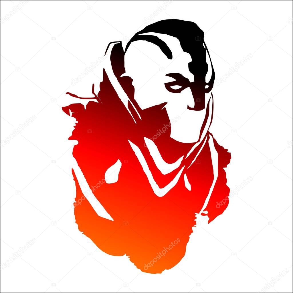 Art Vector Logo Logotype Man Hair Red Black Dota 2 Dota Antimage Video Games Craft Copy Space Creativity People Representation Human White Background Orange Single Object Mult I Colored Male Likeness Red Pattern Toy