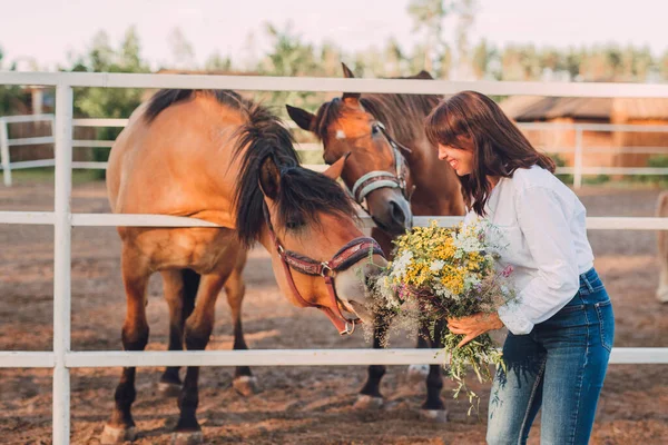 Professional horse riders riding horses slow motion. Women in helmets horseman. Summer activity, sports at hippodrome with protection. Brown bay horse racing, races betting