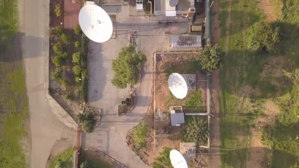 Satellite Dishes for Communication and Television Broadcasting. — Stock Video