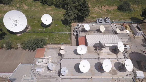 Satellite Dishes for Communication and Television Broadcasting. Cellular Communication antenna.