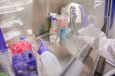 Bilim adamı el yapımı laboratuvar araştırması.