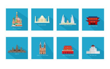 Dünyanın farklı şehirlerindeki ünlü binalar.