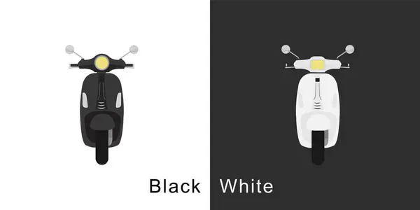 siyah ve beyaz modern scooter. Vektör illüstrasyonu
