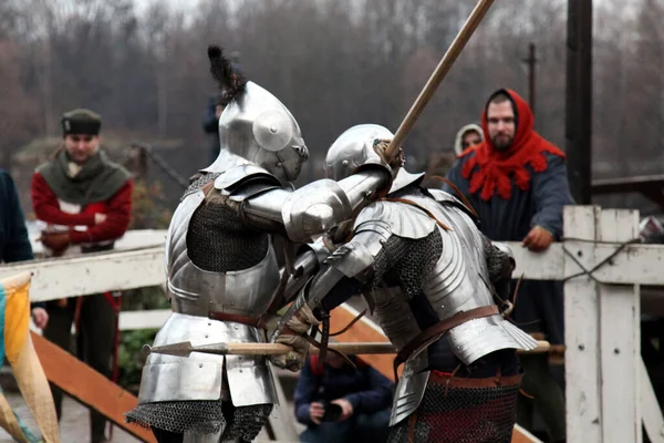 Vyborg Leningrad Oblast Russia November 2019 Knights Fighting Festival Historical — Stock Photo, Image