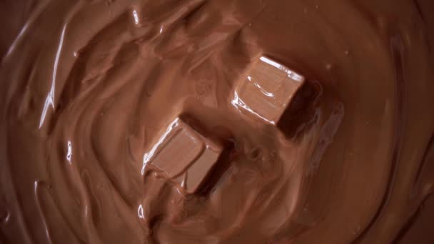 Fondente Cioccolato Fuso Rallentatore Primo Piano Colpo — Video Stock