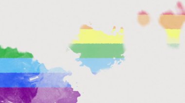 Gökkuşağı renk bayrağıyla suluboya arkaplan