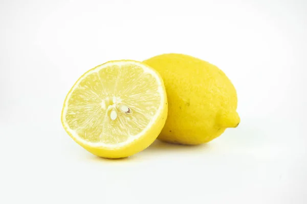 Raw Ripe Lemon Isolated White Background — Stock Photo, Image
