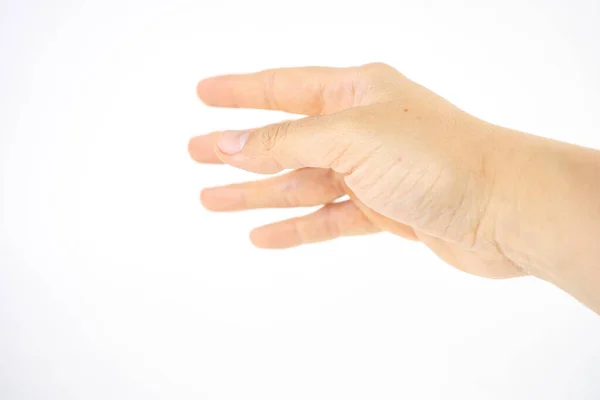 Mano Femenina Sobre Fondo Blanco Mano Mujer Aislada — Foto de Stock