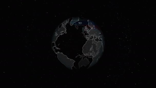 Terre Numérique Avec Drapeau Carte Russie Globe Partir Points — Video