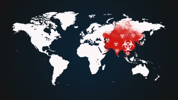 Motion Graphics Coronavirus Spread World China World Quarantine Concept — Vídeos de Stock