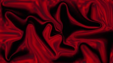 soyut kırmızı ve siyah sıvı arkaplan, ipek dalgalar, döngü animasyonu