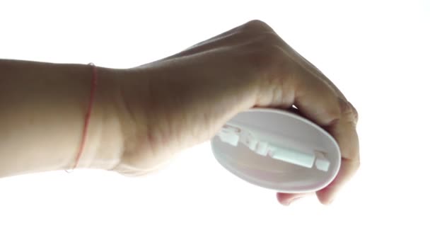 Cliquez Sur Boîte Plastique Pilule Édulcorant Tombent Haut — Video