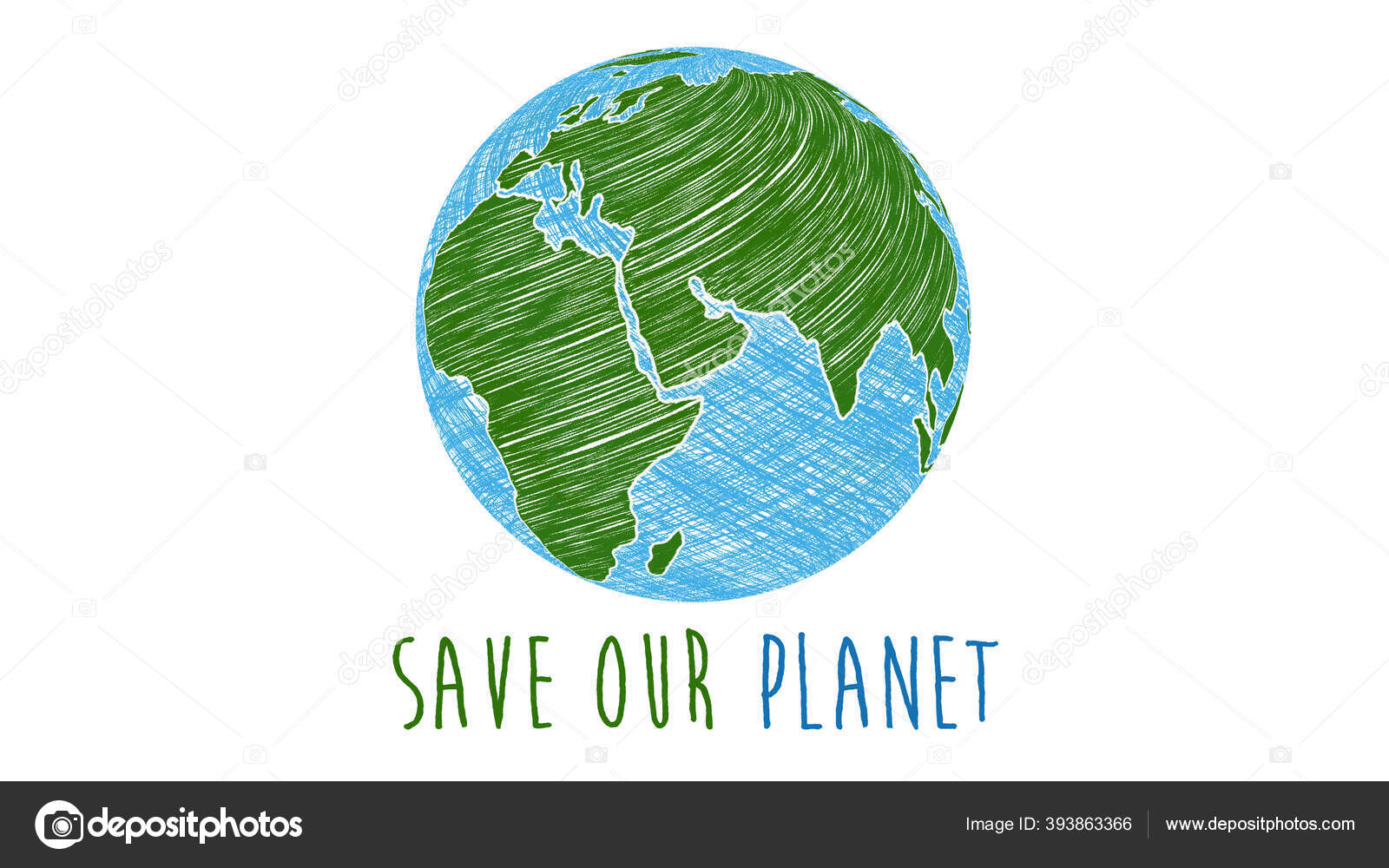Save the planet ecological poster Vector illustration hand drawn earth -  stock vector 2188781 | Crushpixel
