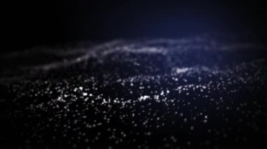 Siyah arkaplanda gümüş parçacıkları dalga arkaplanı