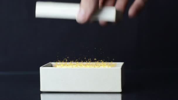 Caja Regalo Mágica Con Partículas Brillantes Corazones — Vídeo de stock