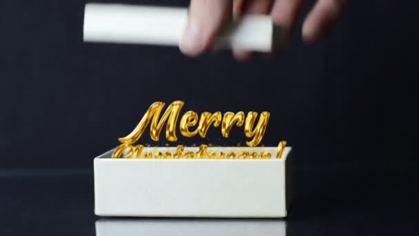 Caja Regalo Mágico Con Partículas Brillantes Feliz Navidad Año Nuevo — Vídeo de stock