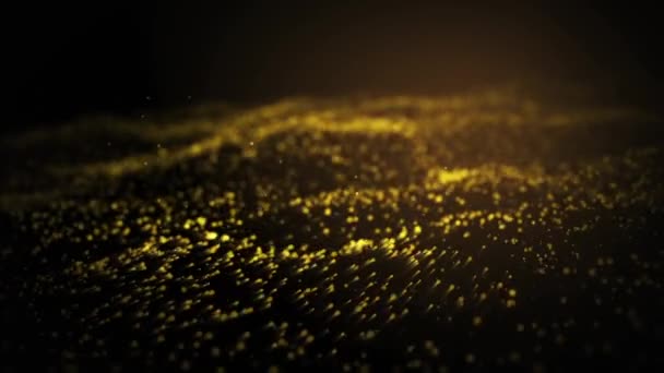 Latar Belakang Gelombang Emas Pada Latar Belakang Hitam — Stok Video