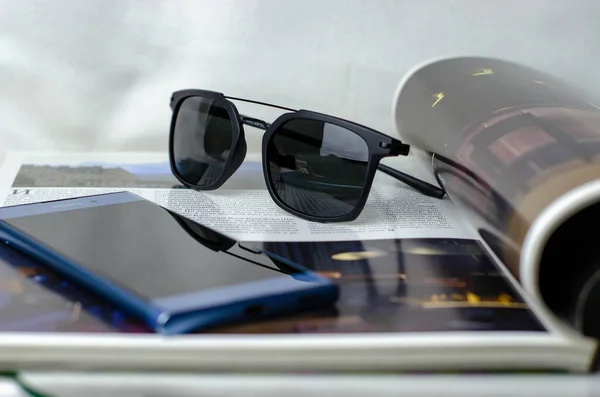 Moda Unisex Negócios Elegante Sem Conjunto Marca Smartphone Óculos Sol — Fotografia de Stock