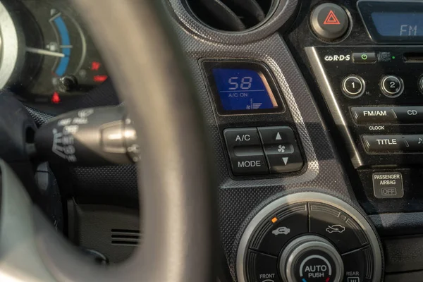 Utilizar Aire Acondicionado Coche Panel Control Climático Temperatura Conmutación Vehículo —  Fotos de Stock