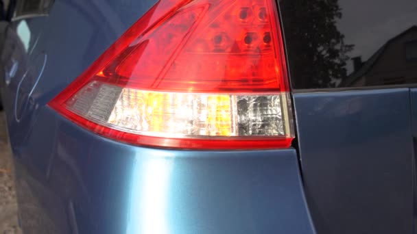 Flashing Lights Rear Light Car Stop Rear Turn Signal Blinking — Stock Video