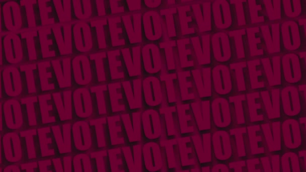 Voto Fondo Texto Rojo Elecciones Animación Bucle — Vídeos de Stock