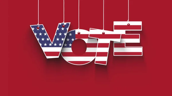 Szavazás Betűk Kötélen Amerikai Választási Koncepció Piros Fehér Kék Színek — Stock Fotó