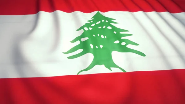 레바논의 국기흔들기 근접촬영 — 스톡 사진