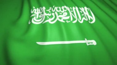 4K 'da gerçekçi Suudi Arabistan bayrağı sallamak, döngü animasyonu