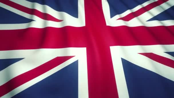 Realistische Großbritannien Flagge Loop Animation Schwenken — Stockvideo