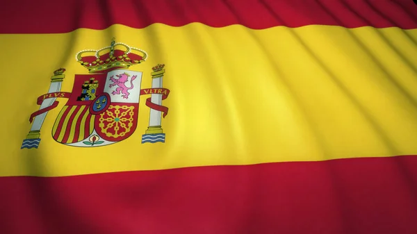 Κυματίζοντας Ρεαλιστική Σημαία Της Ισπανίας Στο Παρασκήνιο Κοντινό Πλάνο Εικονογράφηση — Φωτογραφία Αρχείου