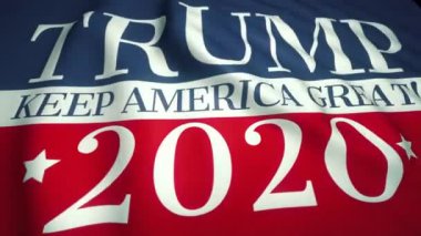 Donald Trump başkanlık kampanyası 2020, ABD renkleri, yıldızları ve çizgileri ile bayrak sallama, ABD 'de seçim 2020