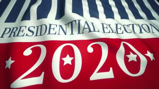 Präsidentschaftswahlkampf 2020 Fahnenschwenken Mit Den Farben Sternen Und Streifen Der — Stockvideo