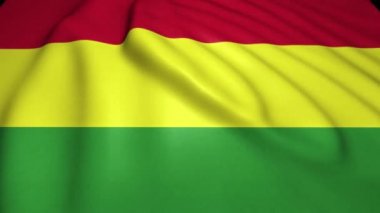 4K 'da gerçekçi Bolivya bayrağı sallamak, döngü animasyonu