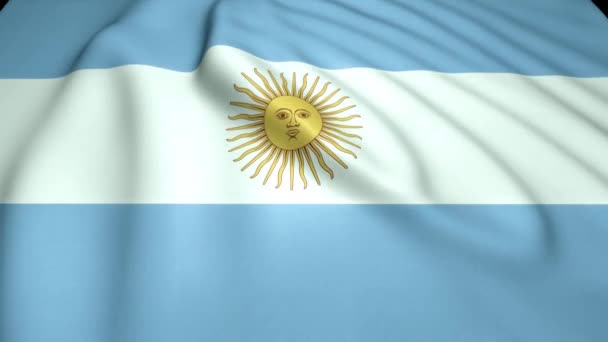 Realistische Argentinien Flagge Loop Animation — Stockvideo