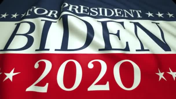 Joe Biden Präsidentschaftswahlkampf 2020 Fahnenschwenken Mit Den Farben Sternen Und — Stockvideo