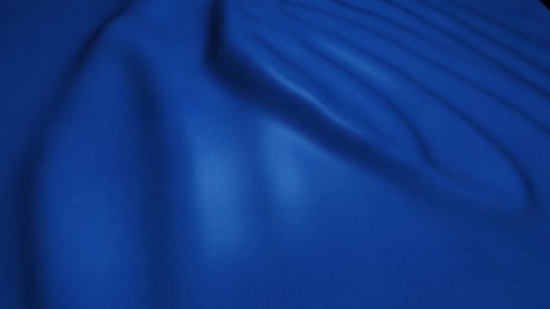 Μπλε Κυματιστή Υφασμάτινη Ταινία Κίνησης Μεταξωτή Σατέν Σημαία — Αρχείο Βίντεο
