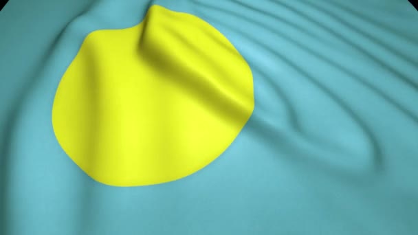 Ondeando Bandera Palau Realista Animación Bucle — Vídeos de Stock