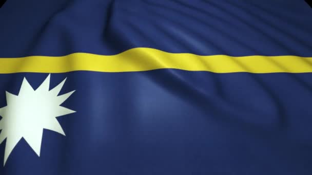Waving Realistic Nauru Flag Loop Animation — стоковое видео