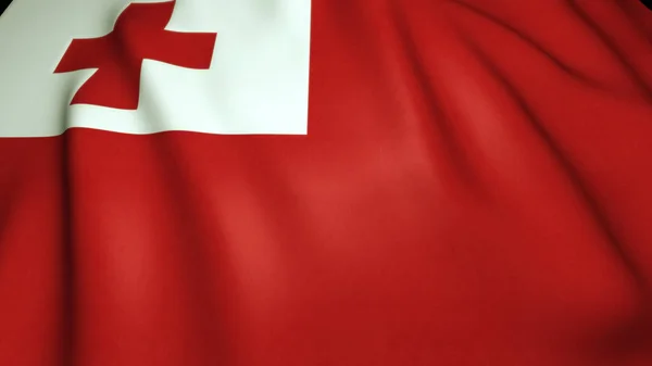 Das Schwenken Einer Realistischen Tonga Flagge Auf Hintergrund Illustration — Stockfoto