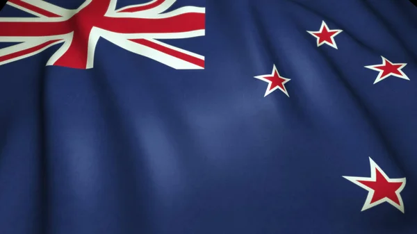 Sventolando Bandiera Realistica Della Nuova Zelanda Sullo Sfondo Illustrazione — Foto Stock
